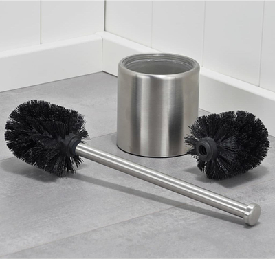Fshesë tualeti HI inox me mbajtëse 10 cm, ngjyrë argjendtë
