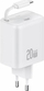 Karikues rrjeti Usams, 1x USB-C, kabllo USB-C tërheqëse, 20W PD QC, i bardhë