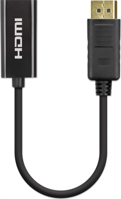 Adapter DisplayPort në HDMI Manhattan, 4K 60Hz, aktiv, 15cm, i zi