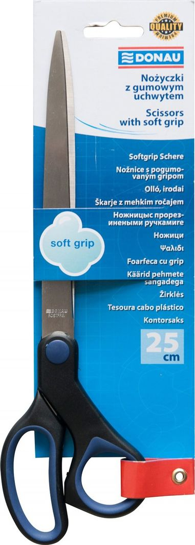 Donau Soft Grip Канцелариски Ножици, 25 cm, Сина