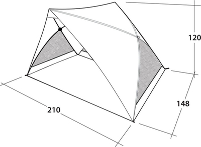 Çadër plazhi Outwell Formby, UPF 50, 210x148x120 cm, gri