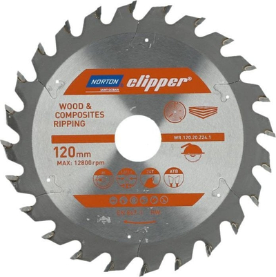 Teh sharre Norton Clipper TCT, 120mm, prerje dru ripping, vrimë 20mm
