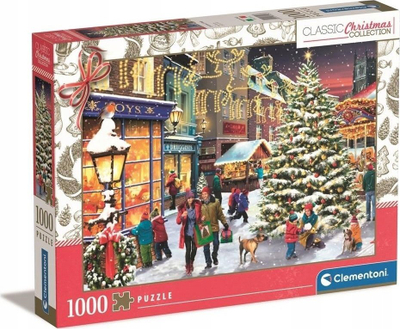 Puzzle Clementoni Christmas Village, 1000 copa, 70x50 cm, shumëngjyrësh