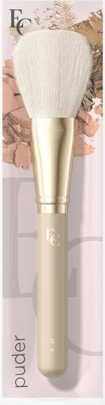 Furçë pudre Eveline Cosmetics F01, sintetike vegane, dorezë ergonomike, bezhë