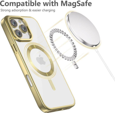 Mbulesë telefoni Tech-Protect MagFlex MagSafe për iPhone 16 Pro Max, transparente, ari satin