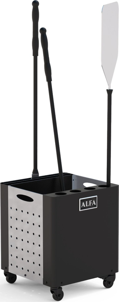 Stativ për BBQ Alfa Forni Dado Peel Holder, çelik, me rrota, gri