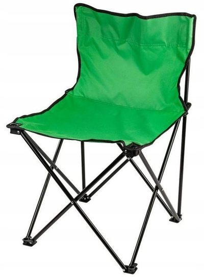 Стол за кампување WMC Tourist Chair With Backrest, склоплив, со потпирач за грб, зелен