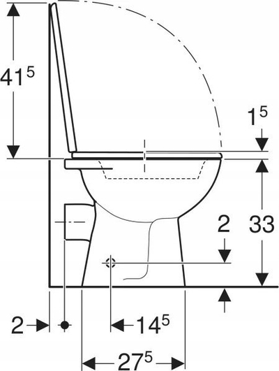 Set tualeti për kalamaj Bambini, WC qëndruese me dalje horizontale, ulëse tualeti, e bardhë