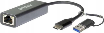 Adapter rrjeti D-Link DUB-E250, USB C dhe USB A, Ethernet 2.5Gbps, i zi