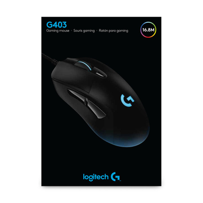 Maus gaming Logitech G403 HERO, 16000 DPI, me kabllo, i zi