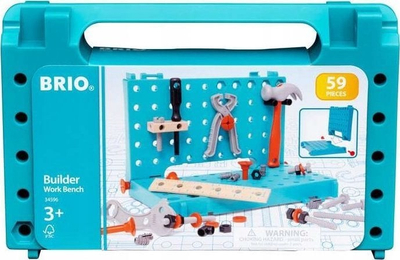 Bankë pune lodër Brio Builder Tool Table, set ndërtimi, me vegla, shumëngjyrëshe