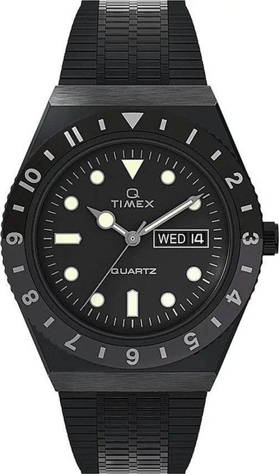 Orë dore Timex Q Reissue TW2U61600, 38mm, çelik inox, e zezë