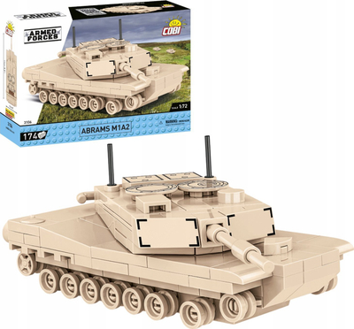 Set lodër ndërtimi Cobi Abrams M1A2, 174 pjesë, shkalla 1:72, shumëngjyrësh