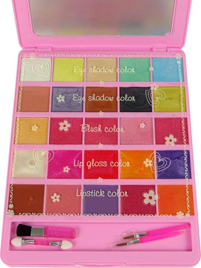 Set grimi Lean Sport Beauty Palette, me pasqyrë, hije sysh dhe lip gloss, me ngjyra nga më të ndryshmet