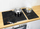 Mbulesa sobe Wenko Marble Black, set me 2 copë, xham i fortë, 30x52 cm, e zezë