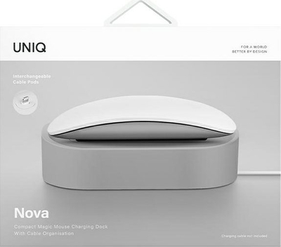 Bazë karikimi Uniq Nova Docking Station për Apple Magic Mouse dhe AirPods, gri