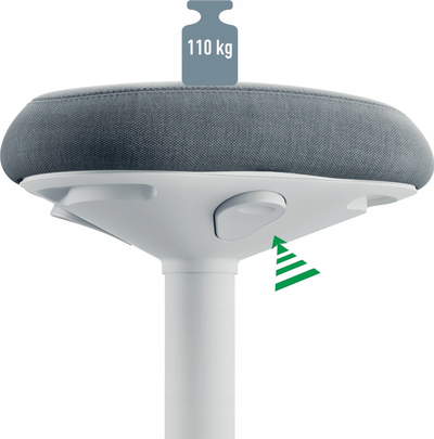 Tabure ergonomik Leitz Ergo Active, ndenjëse Comfort, gri e çelët