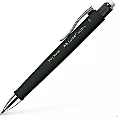 Laps mekanik Faber-Castell Poly Matic, 0.7mm, me gomë, i zi