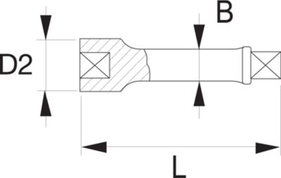 Zgjatues katror Bahco 1/2", 125mm, i zi