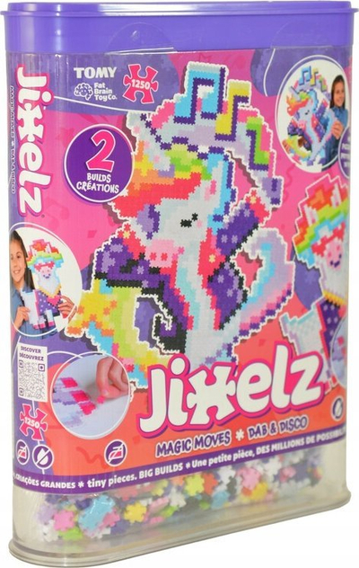 Set kreativ Fat Brain Toys Jixelz Magic Moves, 1250 copa, mozaik pixel art, shumëngjyrësh