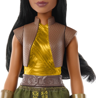 Kukull Disney Princess Raya Fashion Doll, me aksesorë, flokë të zinj