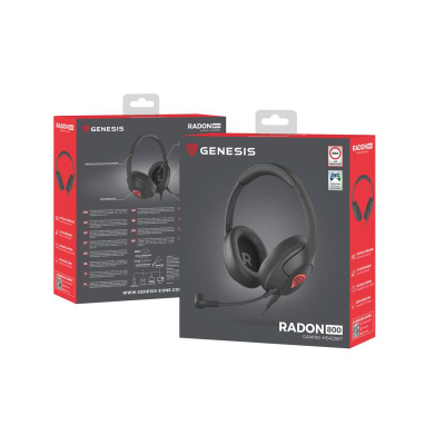 Kufje gaming Genesis Radon 800, surround 7.1, mikrofon që çahet, të kuqe