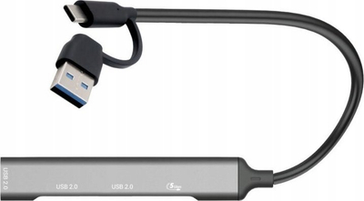 HUB USB I-tec USB-C USB-A metal, 1x USB 3.0, 3x USB 2.0, gri metalik