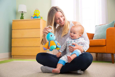 Lodër varëse bebe Lamaze Salty Sam Octopus, sensoriale, me kapëse Clip & Go, shumëngjyrëshe
