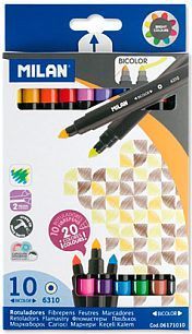 Markera dyanshëm Milan Bicolor, maja konike 5mm, bojë me bazë uji, shumëngjyrëshe