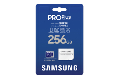 Kartë memorie Samsung PRO Plus, 256GB, MicroSDHC, me adapter