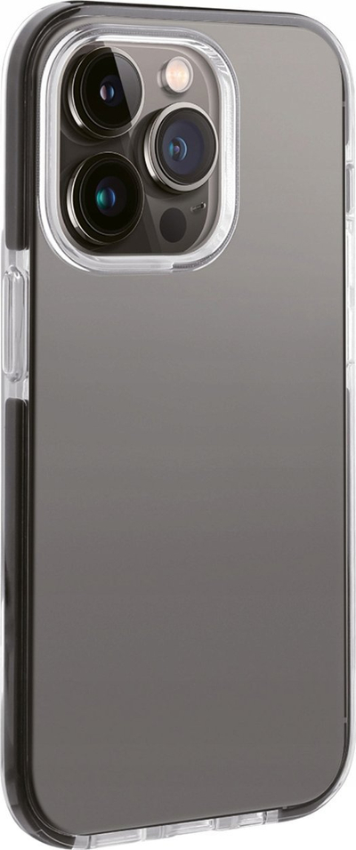 Kapak telefoni Vivanco Rock Solid për iPhone 14 Pro, TPU dykatëshe, i fortë ndaj goditjeve, transparent me detaje të zeza