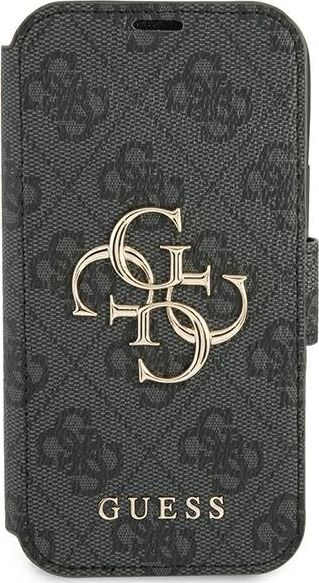 Këllëf libri GUESS 4G Metal Logo për iPhone 13 Pro, gri