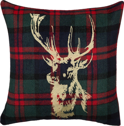 Set me jastëkë dekorativë RUDOLPH, 2 copë, 45 x 45 cm, jeshile me të kuqe
