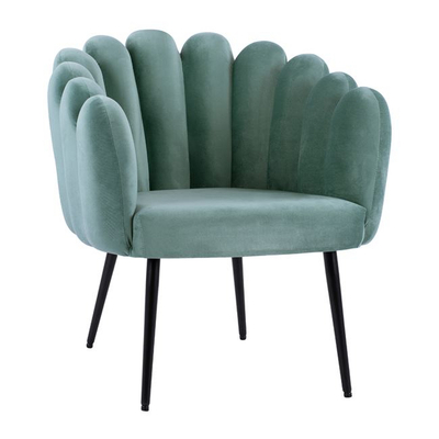 Poltron HomeMarkt Vivien HM8631.07, kadife velour, 70x70x76cm, jeshile fıstık