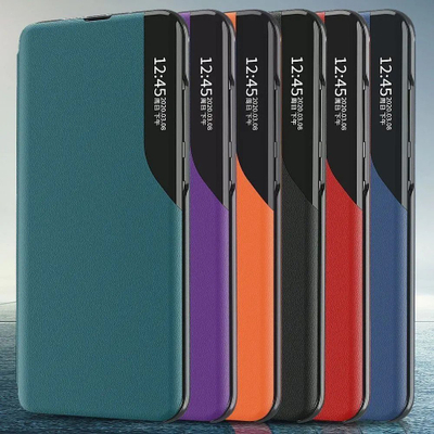 Këllëf telefoni Hurtel Eco Leather View, për Samsung Galaxy A72 4G, tip libër me mbajtëse, vjollcë