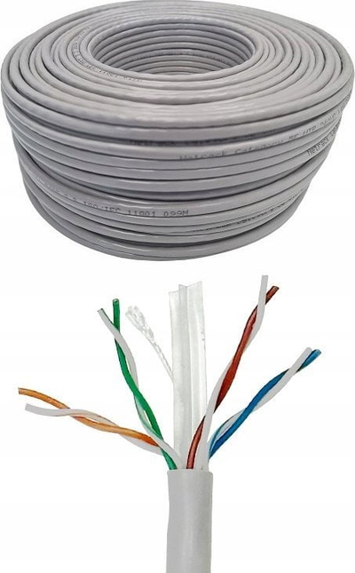Kabllo rrjeti Netrack Cat 6 UTP, 305m CCA, gri