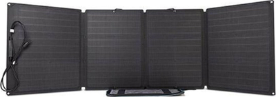 Panel diellor portativ EcoFlow 110W, që paloset, i qëndrueshëm në mot, i zi
