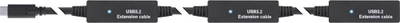 Kabllo zgjatëse USB InLine USB 3.2 Gen 1, USB C në USB A, 5 Gb/s, 15 m, e zezë