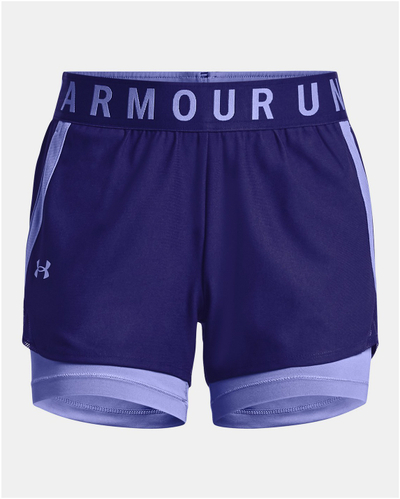 Кратки спортски панталони Under Armour 2in1, за жени, сини