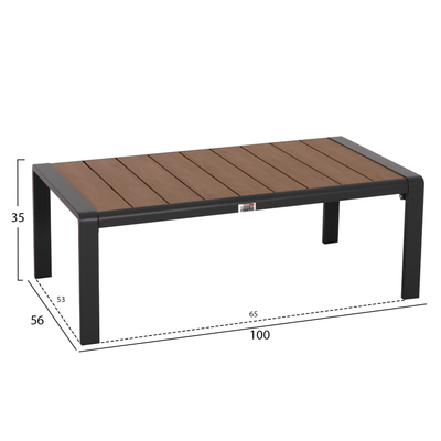 Set salloni kopshti SAFIN HM6278.03, 4 pjesë, alumin me jastëkë olefin, gri e errët
