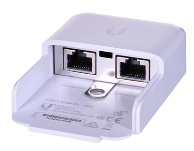 Mbrojtës rrjeti Ubiquiti ETH-SP-G2, mbrojtje ESD, PoE, i bardhë