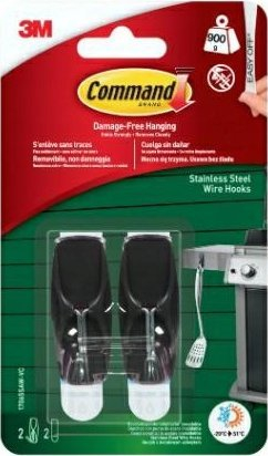 Grepa vetëngjitës për jashtë 3M Command Outdoor, 2 copë, deri 900 g, ngjyrë e zezë