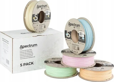 Filament 3D Spectrum PLA Pastello, 1.75mm, set 5x0.25kg, portokalli pastell