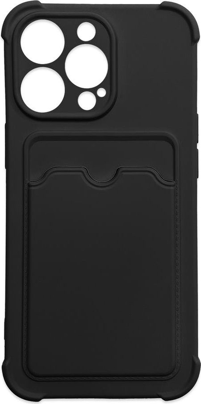 Këllëf telefoni Armor për Xiaomi Redmi Note 10 / Note 10S, silikoni i fortë, me xhep për karta, ngjyrë e zezë