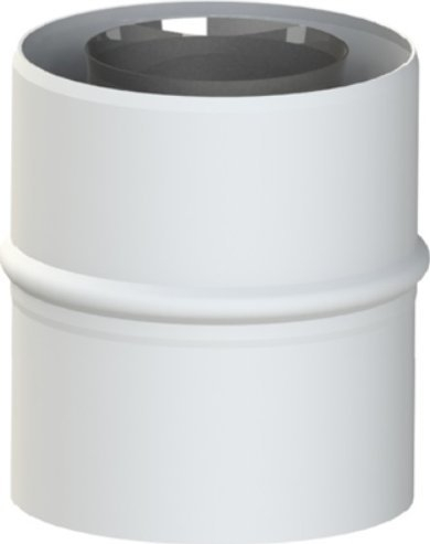 Adapter oxhaku Jeremias TWIN1820701060100, koaksial 60/100, çelik inox, i bardhë