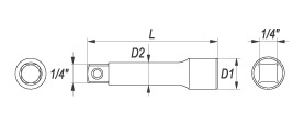 Çelës Yato, 1/4 ", 152 mm 