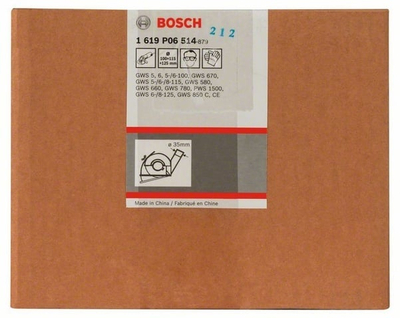 Udhezues prerjeje me aspirim pluhuri Bosch, për mulli këndor, 100 115 125mm, plastik gri