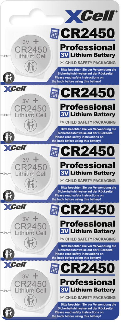 Bateri buton XCell CR2450, 3V, 620mAh, set 5 copë