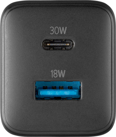 Karikues rrjeti Cellularline USB Charger Multipower Micro 30W GaN, 2 porta, i bardhë