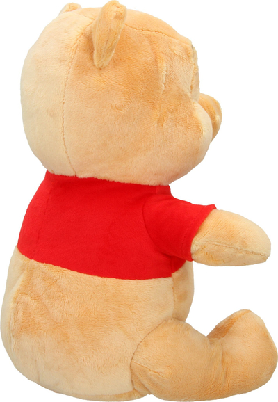 Lodër pelushi Disney Winnie the Pooh, 35cm, klasik, e verdhë me bluzë të kuqe